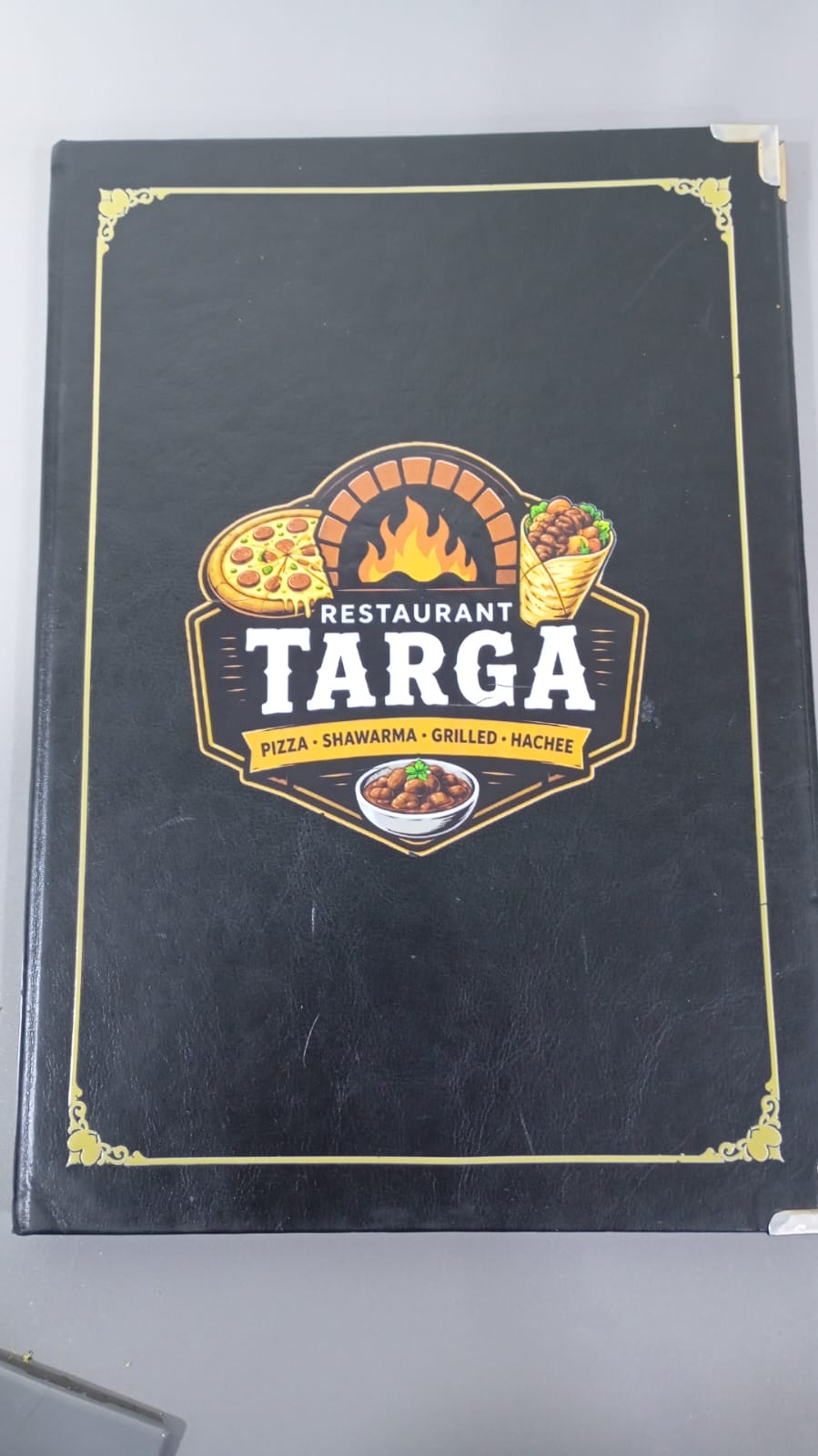 Genuine Restaurant Targa branded menu cover