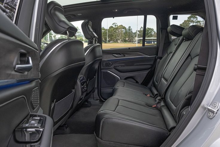 Rear passenger seats inside the Jeep Grand Cherokee used for private Marrakech to Imlil transfers