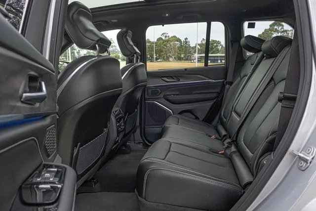 Rear passenger seats inside a Jeep 4×4