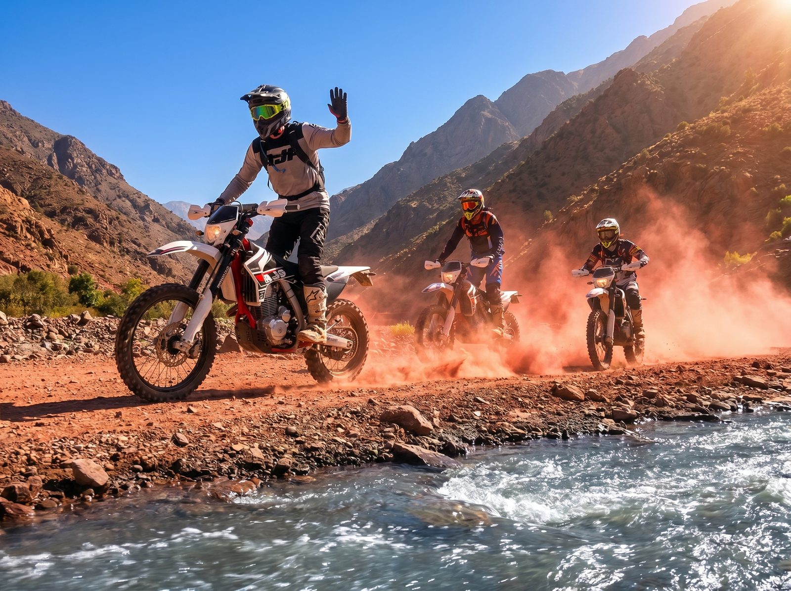 A Ride Ourika local guide on a mountain track in the High Atlas